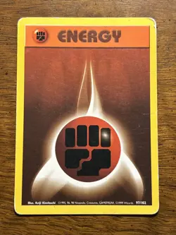 Pokemon Base Set Energy Card 97-102/102 (Lot of 6 cards) (Heavily Played) - Image 2