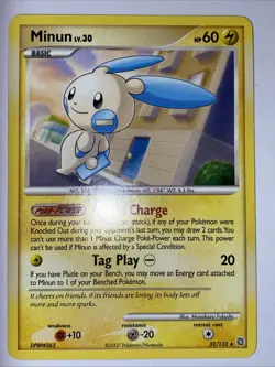 MINUN Pokemon TCG Trading Card - RARE - 32/132 Secret Wonders - Image 1