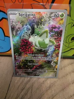 Pokemon TCG Sprigatito 196/193 Paldea Evolved Illustration Rare NM - Image 1