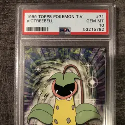 #71 Victreebel Topps TV Animation Series 1 Black Logo Pokemon Card PSA 10 GEM MT - Image 2