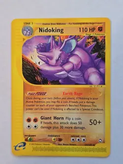 Nidoking 24/147 Aquapolis Non-Holo Rare Near Mint Pokemon TCG - Image 1