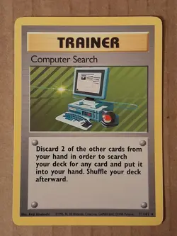 Pokemon Computer Search 71/102 Base Set Unlimited NM See Pictures - Image 1