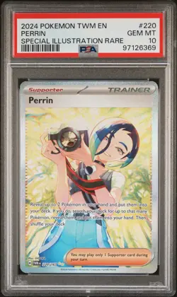 2024 POKEMON TWM EN-TWILIGHT MASQUERADE SPECIAL ILLUSTRATION RARE PERRIN PSA 10 - Image 1