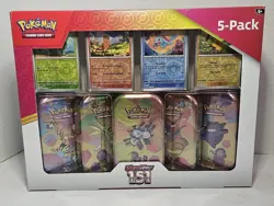 Pokemon Scarlet & Violet 151 Mini Tins 5 Pack Sealed Bundle Box Pokemon - Image 1