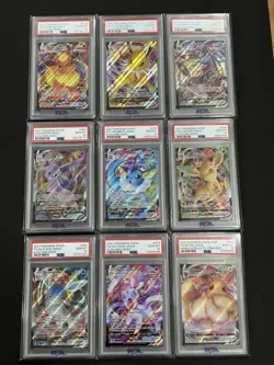 Pokemon Lots of 9 Evee Evolution Set PSA 10 Gem Mint - Image 1