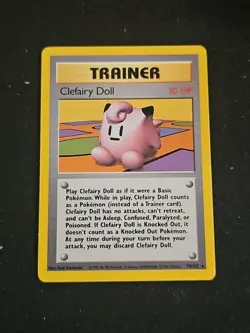 Pokemon TCG Clefairy Doll Base Set Trainer 70/102 Unlimited Rare, LP Condition - Image 1