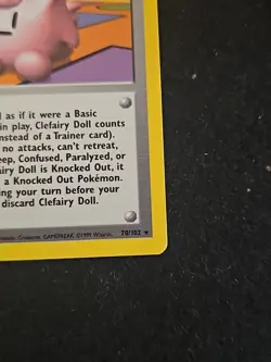 Pokemon TCG Clefairy Doll Base Set Trainer 70/102 Unlimited Rare, LP Condition - Image 4