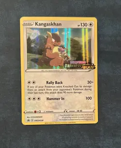 Pokemon Kangaskhan TCG Holo Black Star Promo SWSH038 Darkness Ablaze Stamped - Image 1