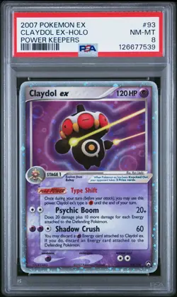 2007 POKEMON EX POWER KEEPERS #93 CLAYDOL EX-HOLO PSA 8 - Image 1