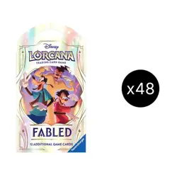 Disney Lorcana Fabled Set 9 TCG Sleeved Booster FACTORY SEALED Case (x48 packs) - Image 1