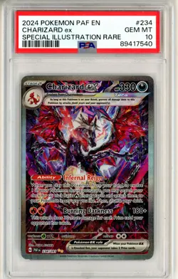 PSA GEM MINT 10 Pokemon TCG Charizard ex 234/091 SV: Paldean Fates Holo SIR - Image 1