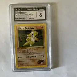 Pokemon TCG Brock's Sandshrew Gym Heroes 71/132 1st Edition CGC 8 - Image 1