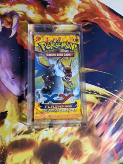 Pokemon XY Flashfire SEALED Booster Pack Loose + Magnetic Case - X Charizard Art - Image 1