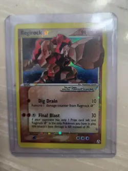 Pokemon: Regirock - Shiny Gold Star Holo - 91/92 EX - Legend Maker - 2006 - Image 1