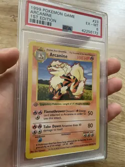 Pokemon Arcanine 1st Edition shadowless Uncommon Card Base Set 23/102 - PSA 6 - Image 3