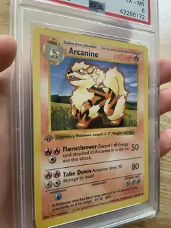 Pokemon Arcanine 1st Edition shadowless Uncommon Card Base Set 23/102 - PSA 6 - Image 4