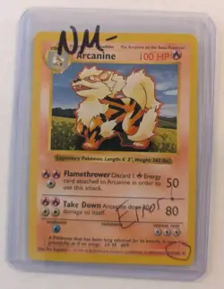1 Of 1 Misprint 💎NM Shadowless Arcanine 23/102 Base Set Error Pokemon Card 1999 - Image 1
