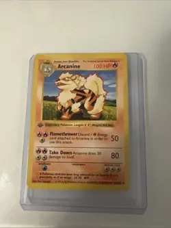 Pokemon TCG Arcanine Base Set Shadowless 1st Edition Uncommon Card 23/102 - Image 1