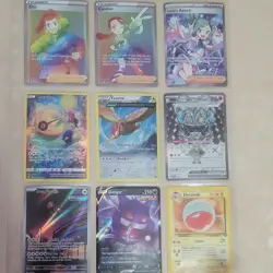 Pokemon TCG 9 Card Lot Holo & Regular Gengar V Iron Jugulis Lunatone Fearow Zisu - Image 1