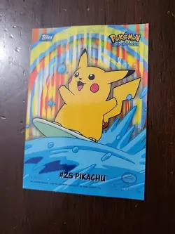DMG! #25 Pikachu 8 Of 10 - Topps Pokemon TV Animation Sticker Puzzle Card - Image 2