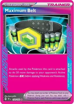 Pokemon TCG Maximum Belt 154/162 Temporal Forces Ace Spec Holo Rare Trainer Card - Image 1