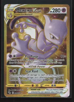 Pokemon Mewtwo VSTAR Holo Gold Card 086/078 Pokemon Go Near Mint Full Art - Image 1