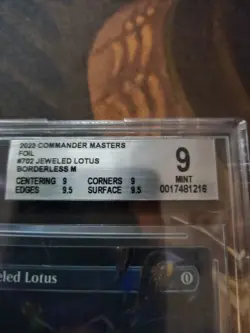 BGS Graded 9 *FOIL* Jeweled Lotus (Borderless) - Commander Masters CMM 702 MINT - Image 2