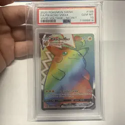 Pokemon Pikachu VMAX 188/185 Secret Rainbow Rare Vivid Voltage PSA 10 - Image 1