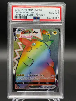 Pokemon SWSH Vivid Voltage Pikachu VMAX 188/185 Secret Rainbow Rare | PSA 10 - Image 1