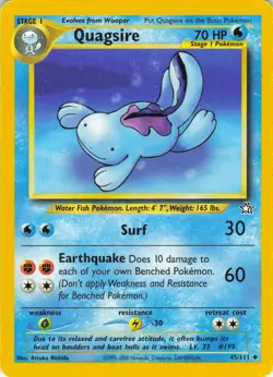 Quagsire #45 Neo Genesis Pokemon TCG 2000 - Image 1