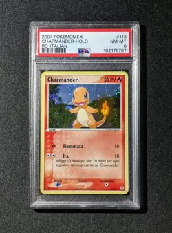Carta Pokemon • Charmander Holo 113/112 • Ex RF e VF Secret• PSA 8 • ITA 🇮🇹 - Image 1