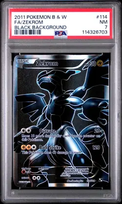 2011 POKEMON BLACK WHITE ZEKROM #114 FULL ART PSA 7 NM #114326703 - Image 1