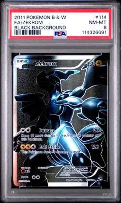 2011 POKEMON BLACK WHITE ZEKROM #114 FULL ART PSA 8 NM #114326691 - Image 1