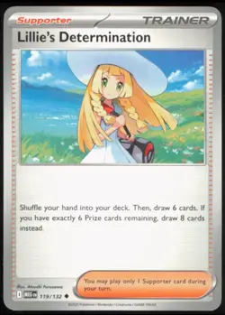 4x Lillie’s Determination 119/132 Mega Evolution Pokemon TCG Playset - Image 1
