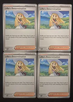 4x Lillie's Determination 119/132 x4 - Mega Evolution - Pokemon TCG - Uncommon - Image 1
