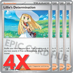 4x Lillie's Determination 119/132 x4 - ME01 - Uncommon - Pokemon TCG Playset - Image 1