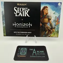 MTG Secret Lair x Horizon: Into the Forbidden West Rainbow Foil Edition In Hand - Image 1