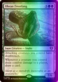 MTG Magic the Gathering Ohran Frostfang (309/1455) Commander Masters LP FOIL - Image 1