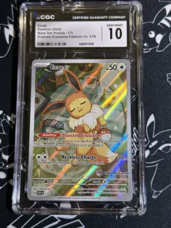 Eevee SVP EN 173 Pokemon Center Stamped Promo Prismatic Evolutions PC ETB CGC 10 - Image 1