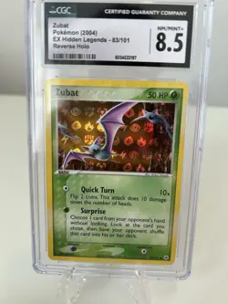 2004 Pokemon Zubat EX Hidden Legends 83/101 Reverse Holo CGC 8.5 NM+ - Image 3