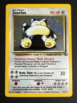 Snorlax Jungle 11/64 Unlimited Holo Rare 1999 Vintage WOTC Pokemon TCG LP+ - Image 1