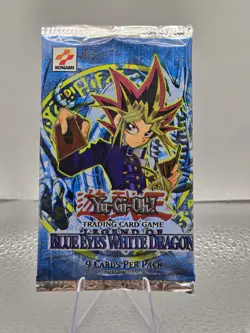 YuGiOh RARE SEALED Legend of Blue Eyes White Dragon Unlimited Booster Pack - Image 1