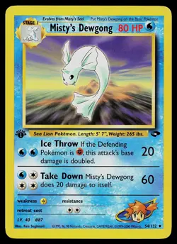 Pokemon Card - Misty's Dewgong Gym Challenge 54/132 Uncommon 1st Edition - Image 1