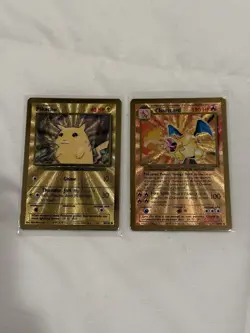 Pokemon Celebrations Gold Metal Charizard & Pikachu Cards 25th Anniversary Base - Image 1