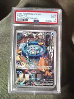 PSA 9 MINT SV Stellar Crown Squirtle 148/142 Illustration Rare *4154 Pokemon - Image 1