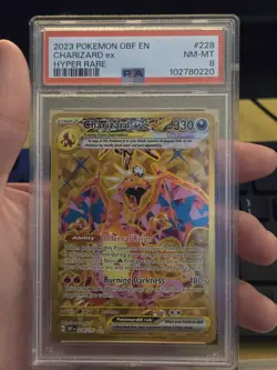 2023 Pokemon Obsidian Flames EN Charizard EX FA Hyper-Rare Gold #228 | PSA 8 NM - Image 1