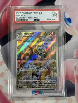 2023 Pokemon MEW EN Illustration Rare Machoke 177/165 PSA 9 - Image 3