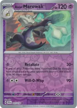 ALOLAN MAROWAK 057/159 JOURNEY TOGETHER POKEMON (REVERSE HOLO, NM) - Image 1