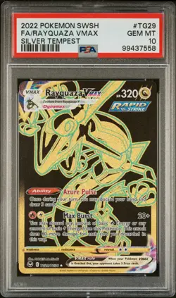 2022 POKEMON SWORD & SHIELD SILVER TEMPEST TG29 FULL ART/RAYQUAZA VMAX PSA 10 - Image 1