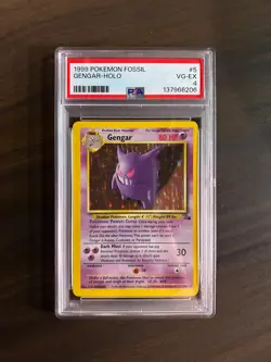 Gengar 5/62 Fossil Pokemon 1999 Holo Holographic VG-EX PSA 4 - Image 1